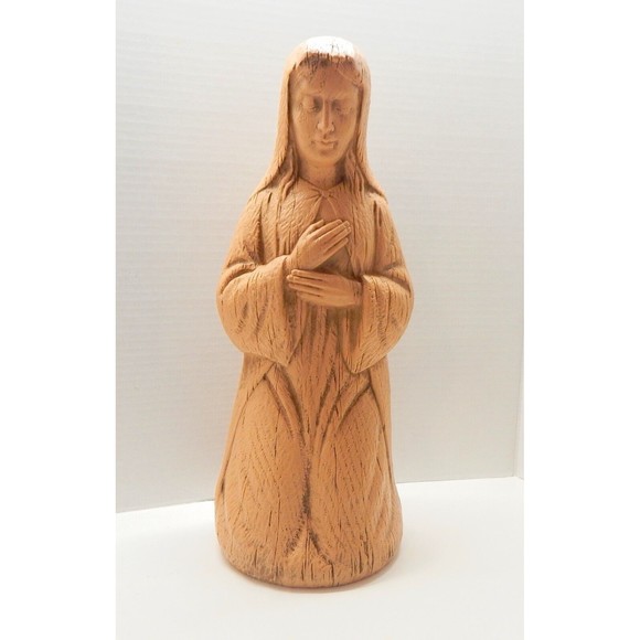 Empire Plastic Nativity Mary Wood Grain Look Blow Mold 18 Inch Brown - Picture 1 of 10